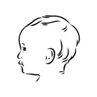 bosquejo del vector del perfil del niño