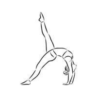 bosquejo del vector de la pose de yoga