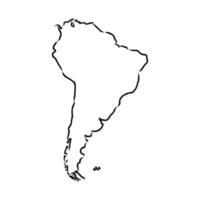 south america map vector sketch