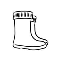 rubber boots vector sketch