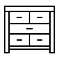Drawer Table Line Icon vector