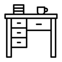 Study Table Line Icon vector