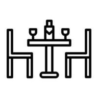 icono de línea de mesa de comedor vector