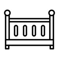 Crib Line Icon vector