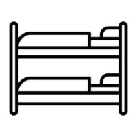 Bunk Bed Line Icon vector