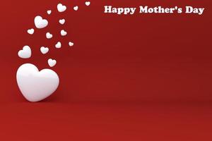 Happy mother's day red background 3d render.Free photo