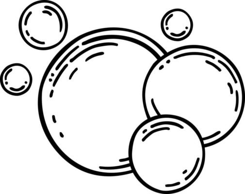 Soap bubbles. Vector hand drawn. Cleaning or body care. Vector isolated doodle cartoon soap bubbles, sketch style