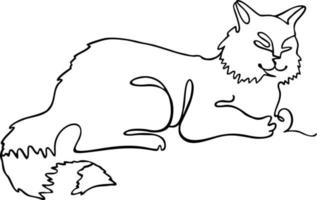 Cat one line drawing. One continuous line drawing of cat  for company logo identity vector