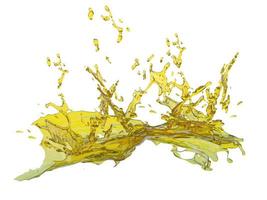 3D Render Oil or Juice and splash for power energy on white background photo