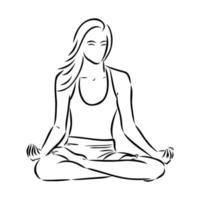 bosquejo del vector de la pose de yoga