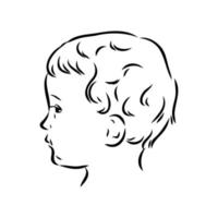 child profile vector sketch