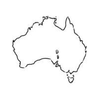 bosquejo del vector del mapa de australia