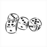 playing dice vector sketch