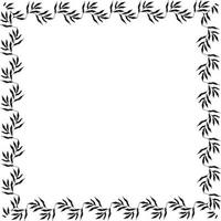 square shaped black frame made of plants on white isolated background vector