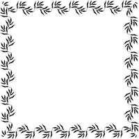 square shaped black frame made of plants on white isolated background vector