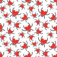 Seamless background with red spiders