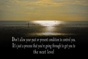 Image of sunset beach with motivational quotes photo