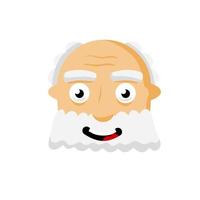 Grandfather. Old bearded man. vector