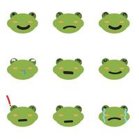 cara de rana emoción diseño de personajes emoticonos vector