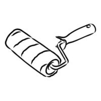 paint roller vector sketch