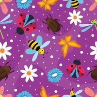 Bugs Cartoon Pattern Background vector