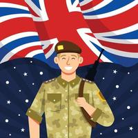 Uk Armed Forces Day Cartoon Concept vector
