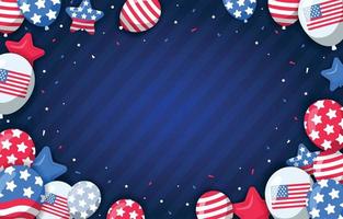 4th July Balloon And Confetti Background vector