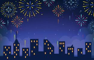 Fire Works Cartoon Concept Background vector