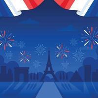 Bastile French National Day Cartoon Background vector