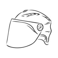 bosquejo del vector del casco de la motocicleta