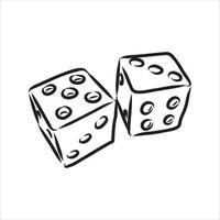 playing dice vector sketch