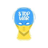 detener la guerra ucrania paz ilustración vector