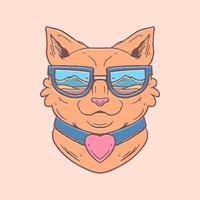 Cat summer holiday mount hiking illustration vector