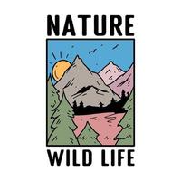 Mount Hiking wild Illustration vector