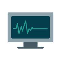 ECG Showing Death Flat Color Icon vector