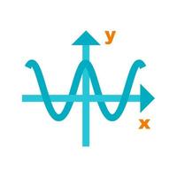 Cosine Graph Flat Color Icon vector