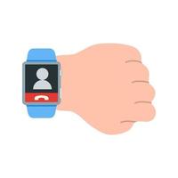Call on Watch Flat Color Icon vector