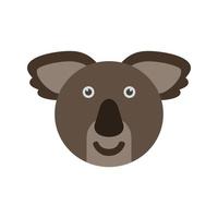 icono de color plano de cara de oso koala vector