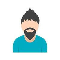 Man in Punk Hairstyle Flat Color Icon vector