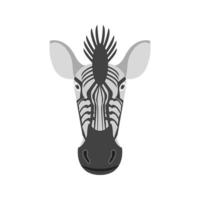 Zebra Face Flat Color Icon vector