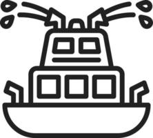 Fire Boat Line Icon vector