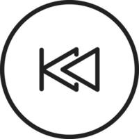 Fast Rewind Line Icon vector