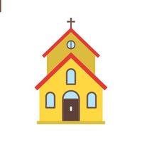 edificio de la iglesia i icono de color plano vector