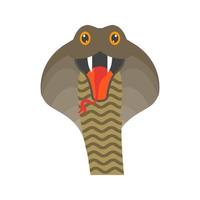 icono de color plano de cara de serpiente vector
