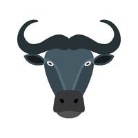 Buffalo Face Flat Color Icon vector