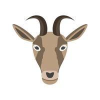 Goat Face Flat Color Icon vector