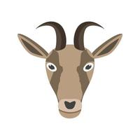 Goat Face Flat Color Icon vector