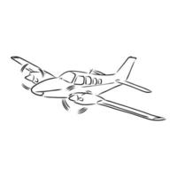 boceto vectorial de aviones de motor ligero vector