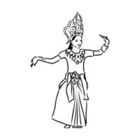 thai dance vector sketch