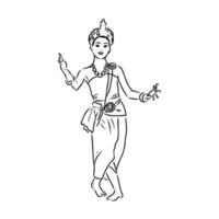 thai dance vector sketch